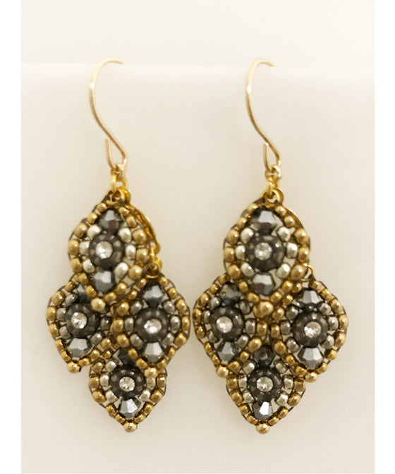 Miguel Ases Swarovski and Miyuki Seed Bead Earring