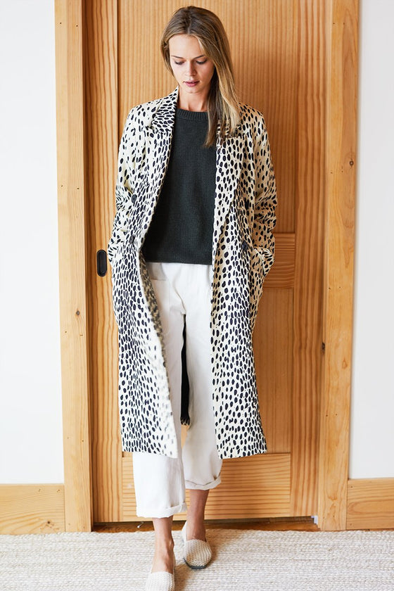 Emerson Fry Bowery Coat Leopard Linen