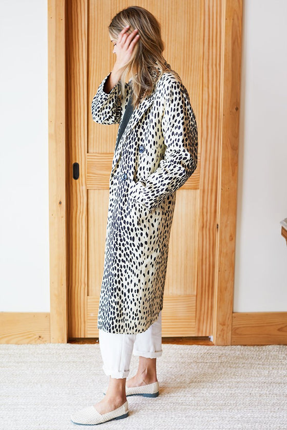 Emerson Fry Bowery Coat Leopard Linen