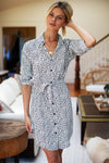 Emerson Fry Black and White Cheetah Shirtdress