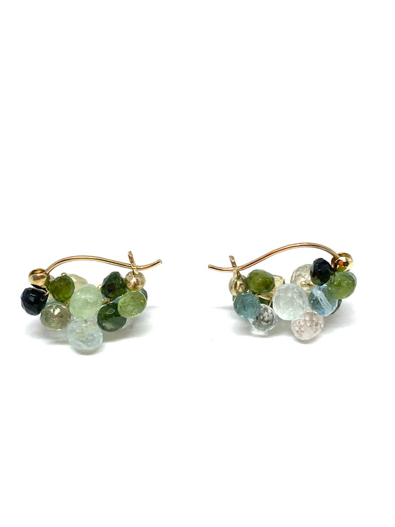 Rachel Atherley Cloud Huggie Earrings in Green Tourmaline