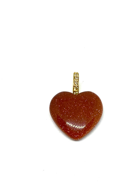 Nathan & Moe Sun Gold Stone Heart Charm