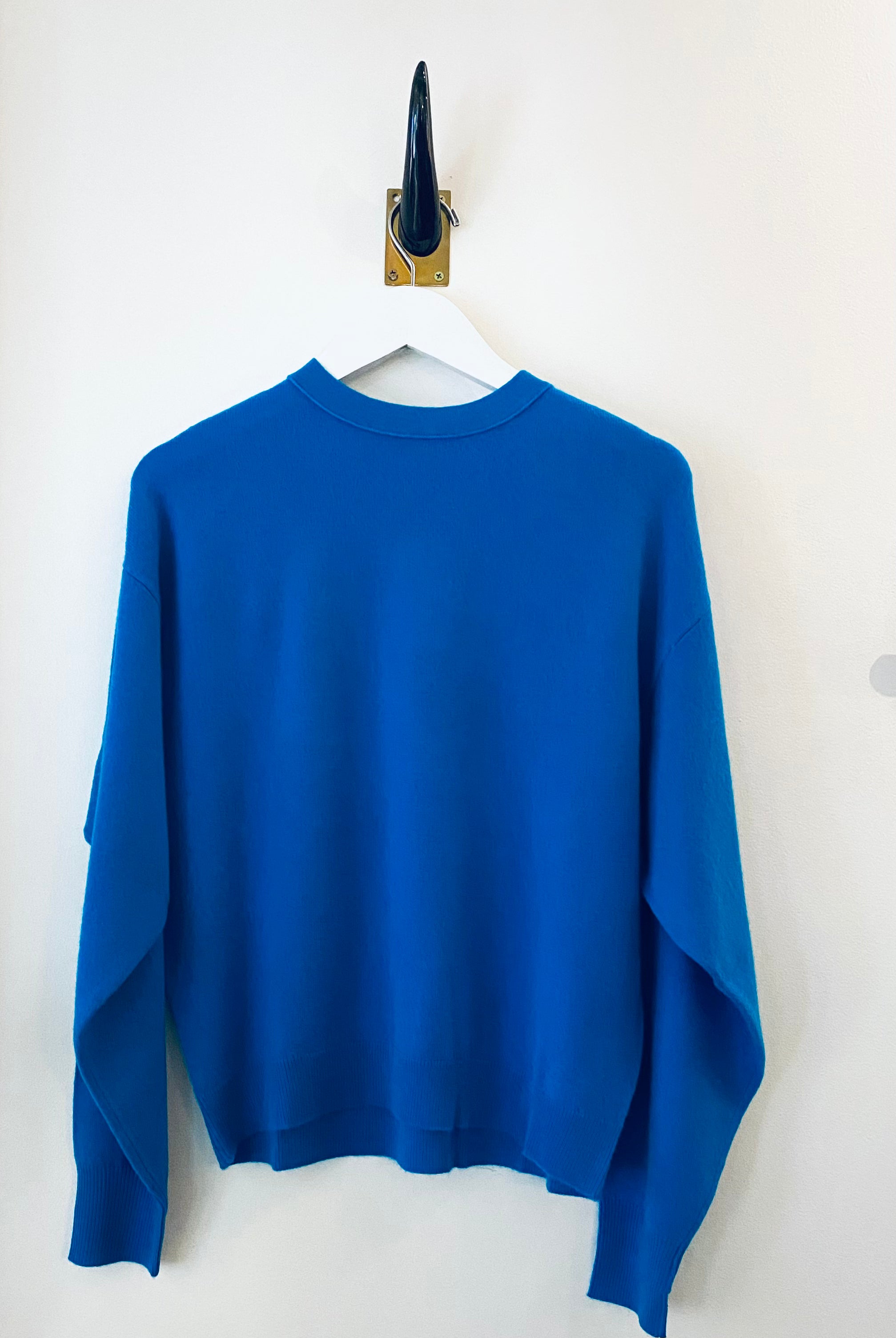 Slouchy Muslin Cashmere Crew Sweater by Brazeau Tricot | PATRICIA