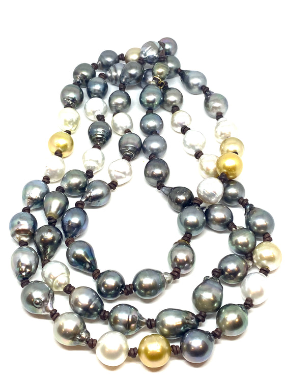 Perle by Lola Long Sautoir Tahitian and South Sea Pearls