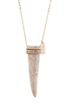 Tess + Tricia Mixed Metal Beaded  Antler Tip Necklace