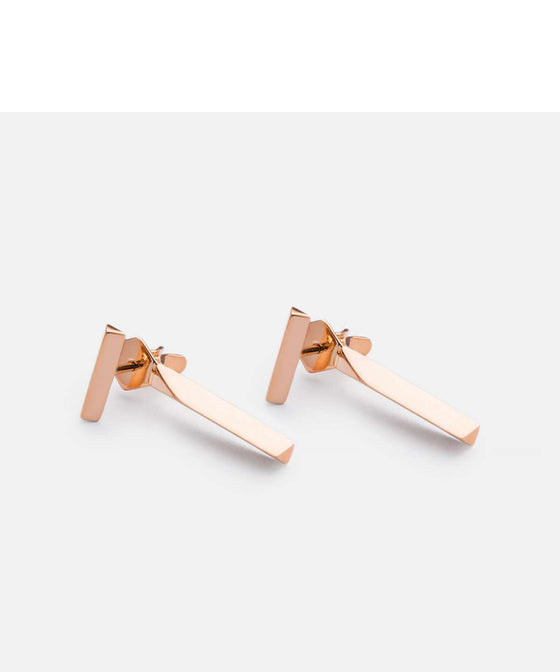 Miansai T Bar Stud Earring, Rose Gold